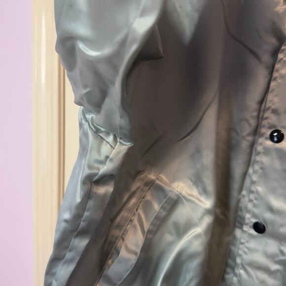 Vintage Aristo Jac by Hilton Satin Bomber Jacket 31 Model A Ford Silver Size XL - Picture 7 of 9